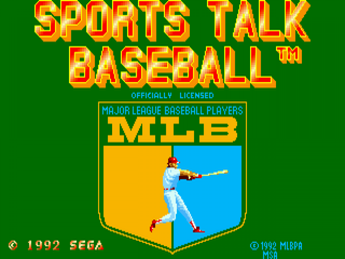 Sports Talk Baseball title screen for Sega Genesis (GEN) video game