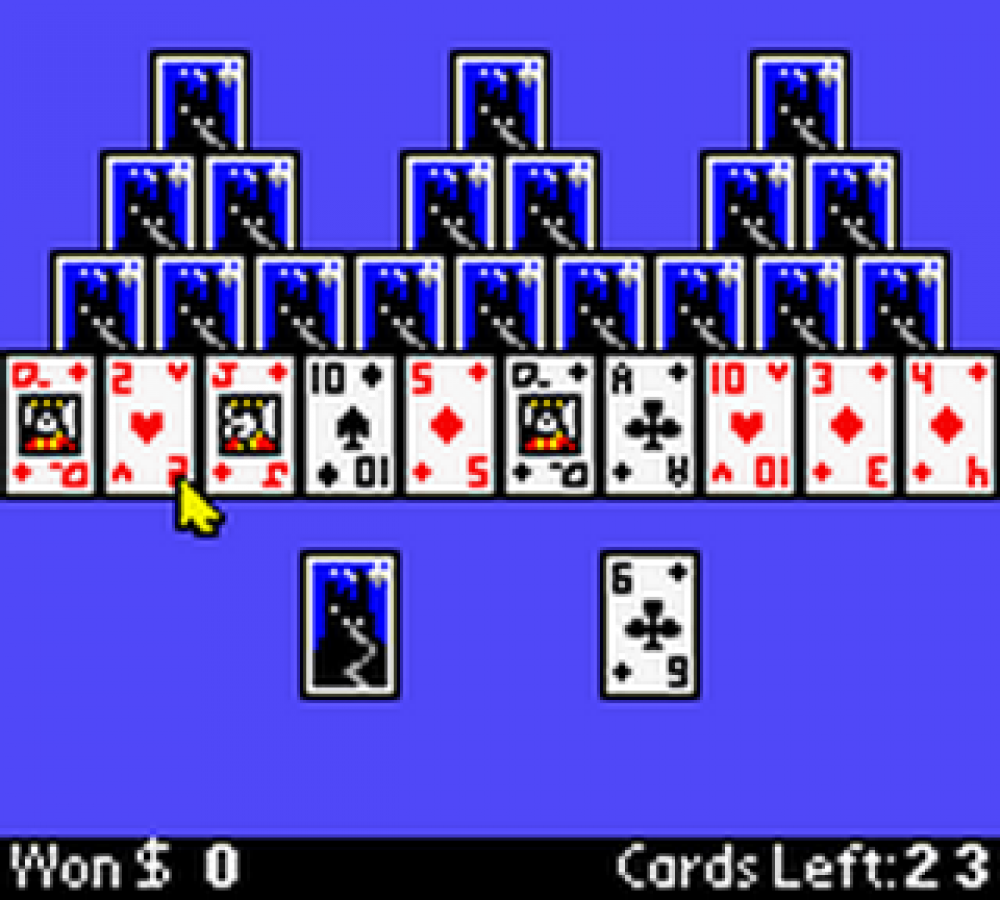 Microsoft The Best of Entertainment Pack for Game Boy Color, gameplay for a puzzle and strategy video game collection with classic mini-games, logic challenges, and casual gameplay modes