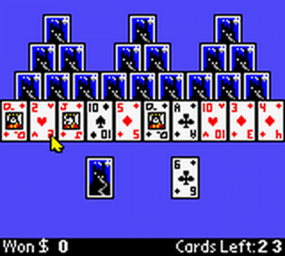 Microsoft The Best of Entertainment Pack for Game Boy Color, gameplay for a puzzle and strategy video game collection with classic mini-games, logic challenges, and casual gameplay modes