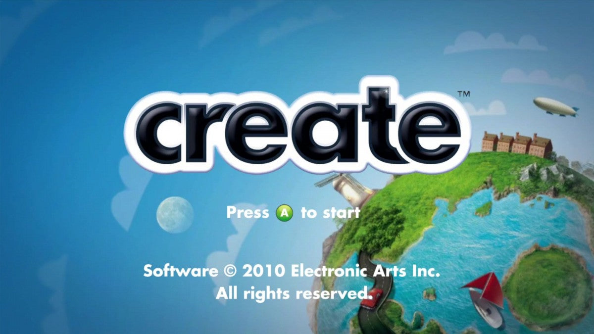 Create start screen for Xbox 360 (X360) puzzle creative sandbox video game