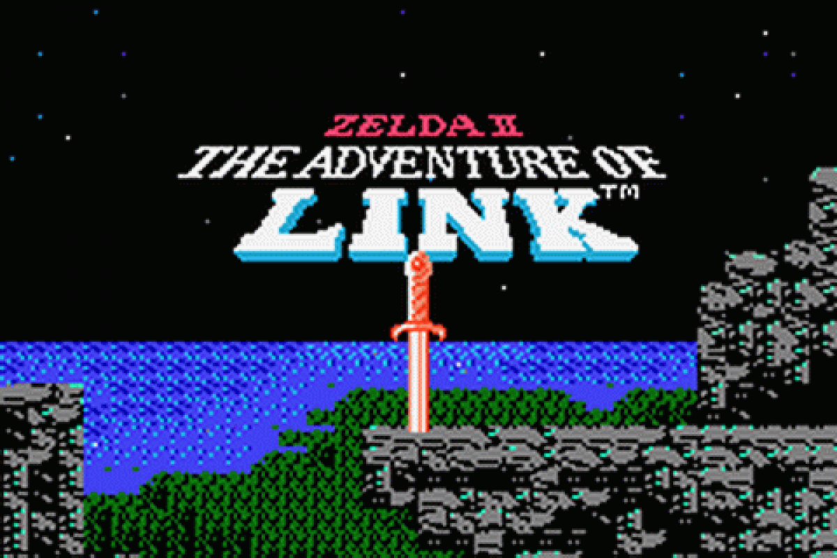 Zelda II The Adventure of Link Classic NES Series for Game Boy Advance (GBA), title screen for a retro video game featuring action role-playing gameplay, side-scrolling combat, dungeon exploration, fantasy adventure, and classic Nintendo action