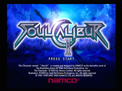 SoulCalibur II PlayStation 2 retro video game fighting game title screen (2003)