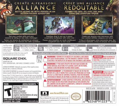 Heroes of Ruin Nintendo 3DS game featuring action RPG gameplay with dungeon crawling loot based progression character classes and online cooperative multiplayer in a dark fantasy world back cover 