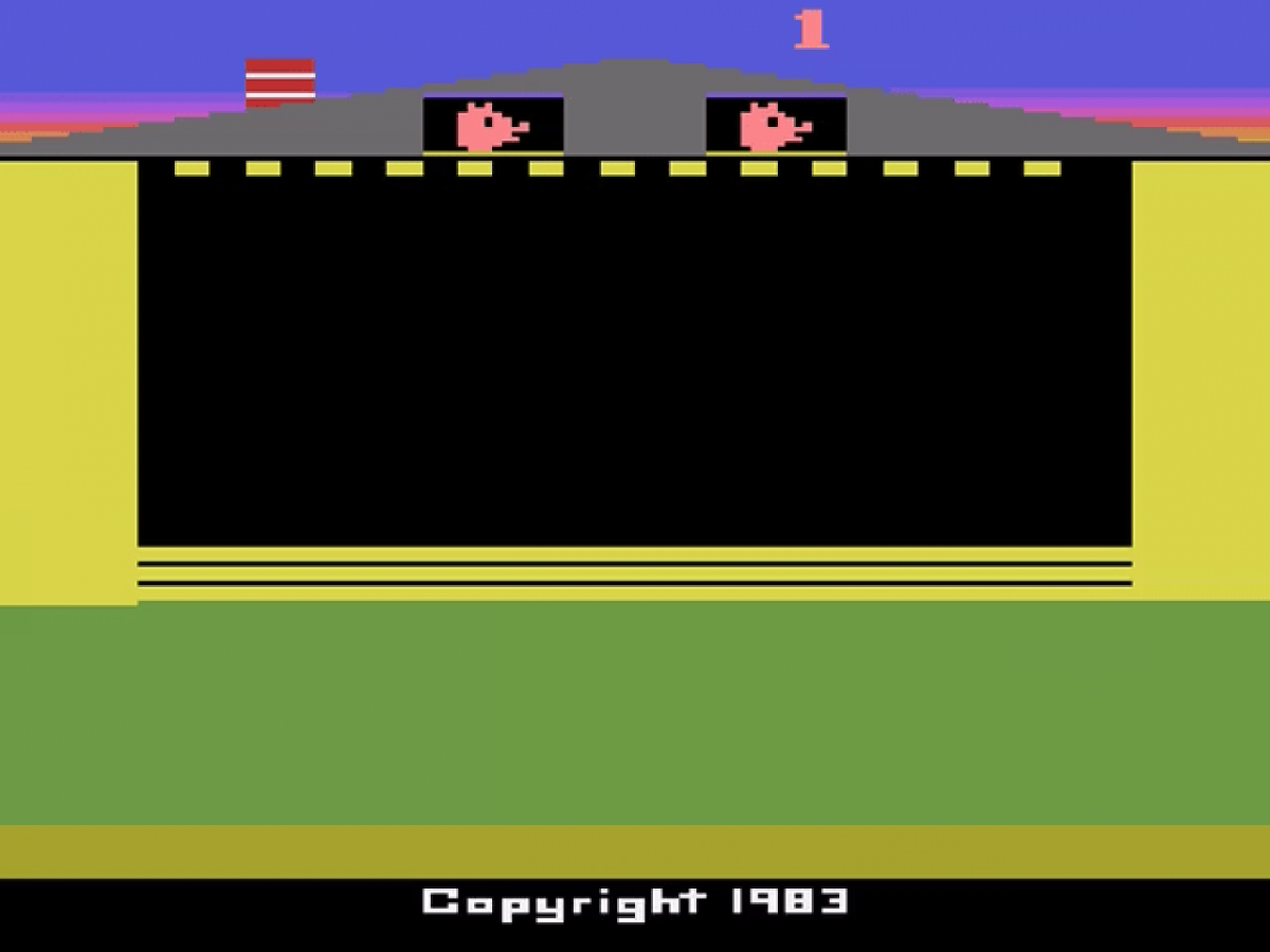 Oink! starting screen art for Atari 2600 (2600) video game
