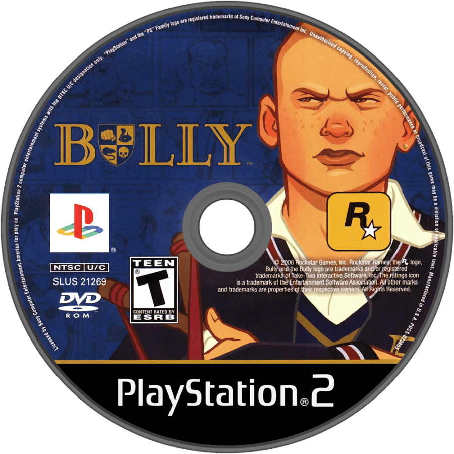 Bully for PlayStation 2 with open-world school life and adventure gameplay theme disc