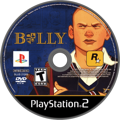 Bully for PlayStation 2 with open-world school life and adventure gameplay theme disc