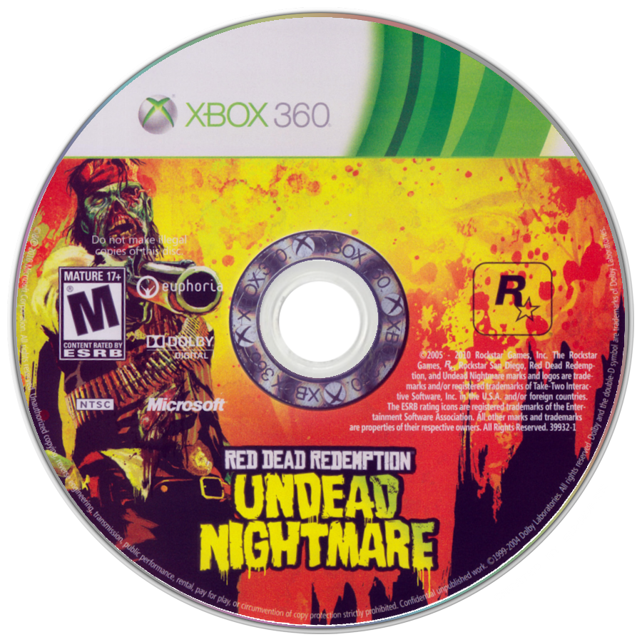 Red Dead Redemption Undead Nightmare Xbox 360 X360 for retro video game enthusiasts featuring open world action adventure gameplay zombie survival combat Wild West exploration undead enemies horseback riding weapon upgrades and collectible gaming appeal disc