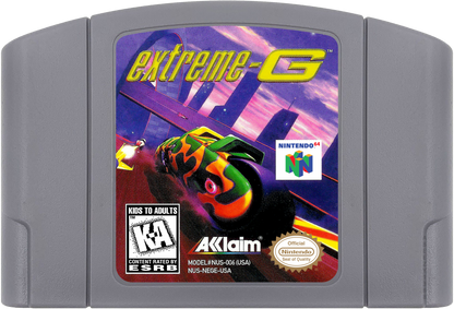 Exterme-G game cartridge for Nintendo 64 racing video game. 