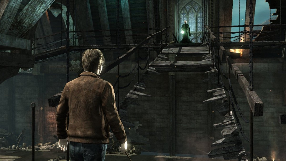 Harry Potter and the Deathly Hallows Part 2 Nintendo Wii Wii video game featuring action adventure gameplay Harry Potter wizarding combat spell casting magical battles Hogwarts exploration story driven missions iconic Harry Potter characters and classic Nintendo Wii gameplay retro video game collection collectible gaming appeal gameplay