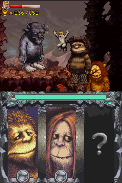 Where the Wild Things Are gameplay for Nintendo DS (DS) action adventure video game
