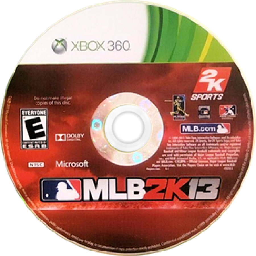 MLB 2K13 disc for Xbox 360 (X360) sports baseball video game