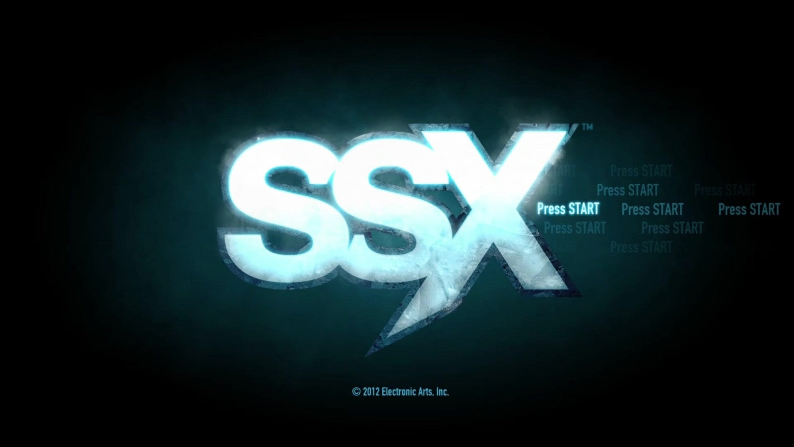 SSX start screen for Xbox 360 (X360) extreme snowboarding sports video game