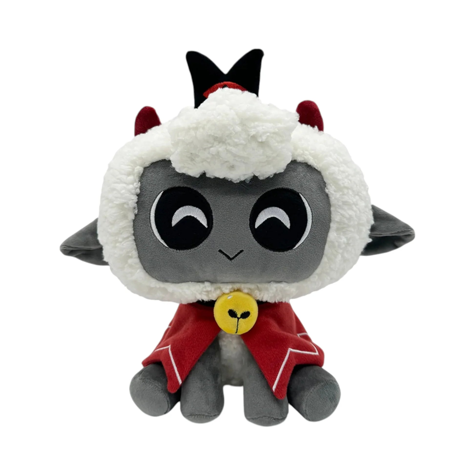 Cult of the Lamb Lamb Sit 9 Inch Plush collectible character plush featuring the adorable Lamb from Cult of the Lamb soft plush design seated sitting pose 9 inch size detailed character styling video game collectible display item and pop culture gaming collectible appeal front