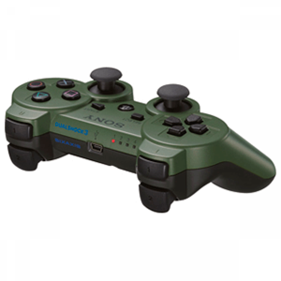 Jungle Green Sony DualShock 3 wireless controller for PlayStation 3 featuring analog sticks, action buttons, and ergonomic design