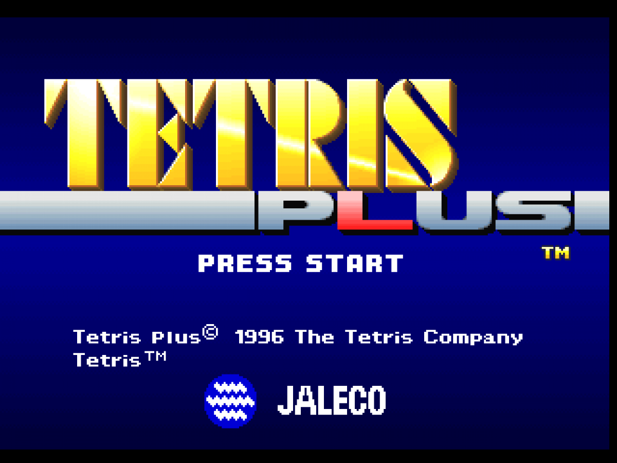 Tetris Plus title screen for PlayStation 1 (PS1) video game