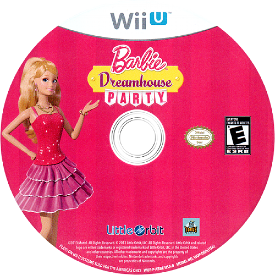 Barbie: Dreamhouse Party disc art for Nintendo Wii U (WiiU) video game