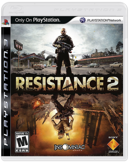 Resistance 2 PS3 first-person shooter video game cover art.