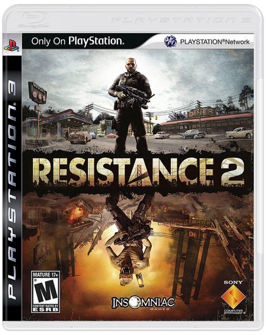 Resistance 2 PS3 first-person shooter video game cover art.
