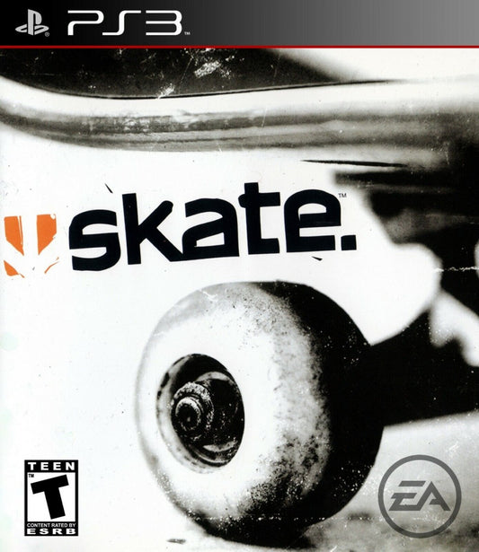 Skate PlayStation 3 skateboarding simulation video game EA Black Box flick it control scheme realistic physics San Vanelona open world locations career mode skate parks video editor soundtrack create a skater professional challenges online multiplayer skate reels front cover