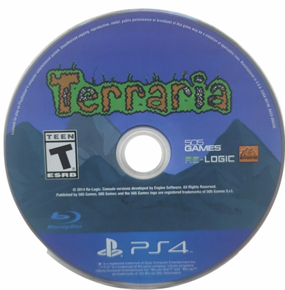 Terraria – PlayStation 4 (PS4) video game disc, action-adventure sandbox game