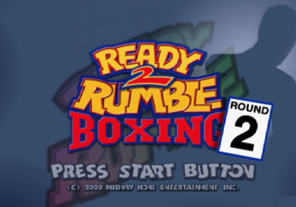 Ready 2 Rumble Boxing: Round 2 – PlayStation 2 (PS2) video game title screen, arcade-style boxing sports game.