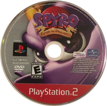 Spyro Enter the Dragonfly Greatest Hits PlayStation 2 PS2 for retro video game enthusiasts featuring 3D platforming gameplay dragon adventure exploration collectible gems puzzle solving colorful fantasy worlds Spyro abilities and collectible gaming appeal disc