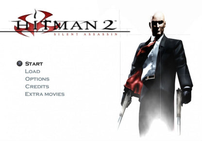 Hitman 2 Silent Assassin game for the PlayStation 2 featuring stealth action gameplay with open ended missions disguises and tactical assassinations as Agent 47 across international locations gameplay 