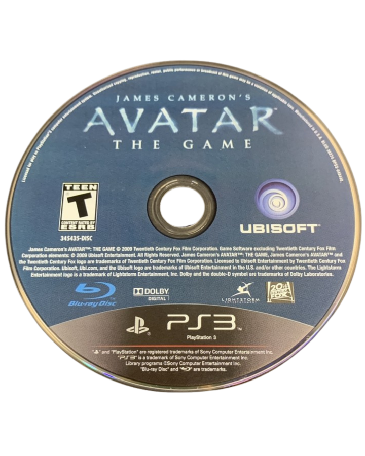 Avatar The Game disc for PlayStation 3 (PS3) video game