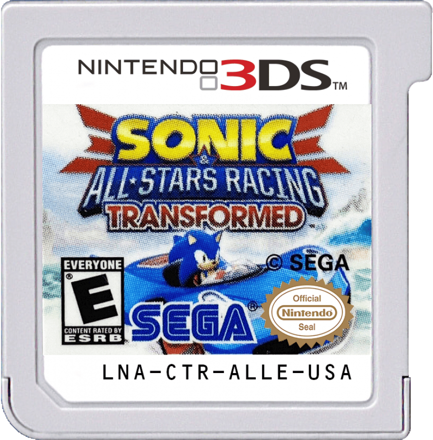 Sonic & All-Stars Racing Transformed Nintendo 3DS 3DS for arcade racing video game fans featuring Sonic characters transforming cars boats and airplanes colorful tracks power ups drifting stunts challenging races multiplayer gameplay and fast paced SEGA racing action collectible gaming appeal game cartridge