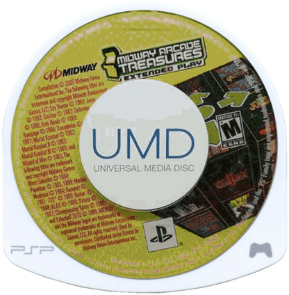 Midway Arcade Treasures: Extended Play disc for PlayStation Portable (PSP) compilation of classic arcade video games