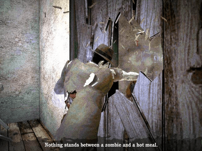 Stubbs the Zombie in Rebel Without a Pulse Microsoft Xbox Original Xbox video game featuring action adventure gameplay zombie combat retro futuristic world exploration humorous undead characters brain eating abilities enemy attacks and quirky gameplay mechanics retro video game collection collectible gaming appeal gameplay