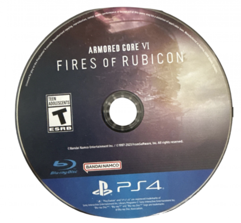 Armored Core VI: Fires of Rubicon disc for PlayStation 4 (PS4) video game