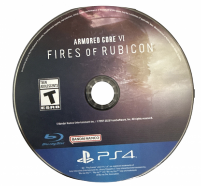 Armored Core VI: Fires of Rubicon disc for PlayStation 4 (PS4) video game