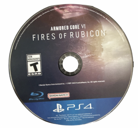 Armored Core VI: Fires of Rubicon disc for PlayStation 4 (PS4) video game
