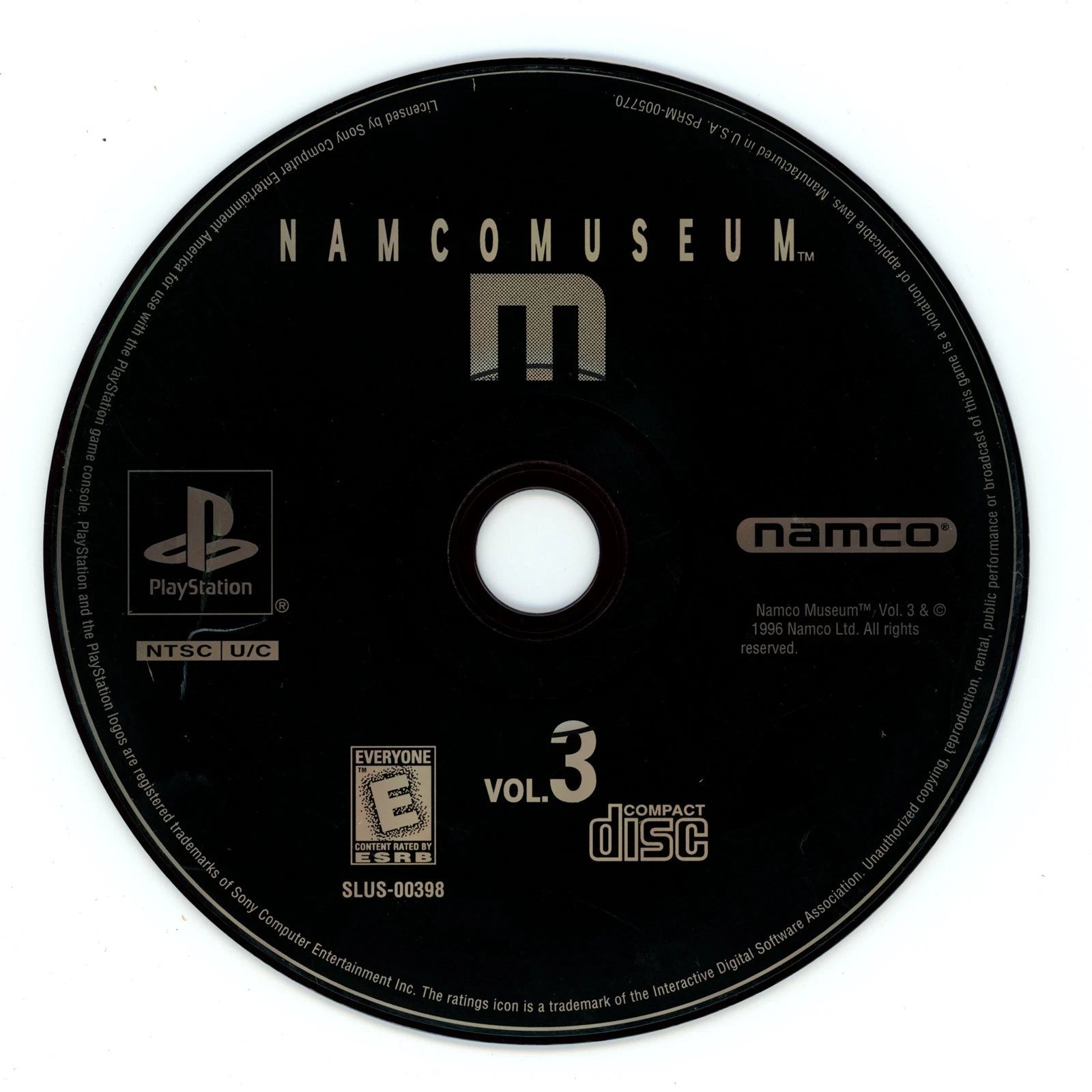 Namco Museum: Volume 3 [Greatest Hits] disc for PlayStation 1 (PS1) retro video game