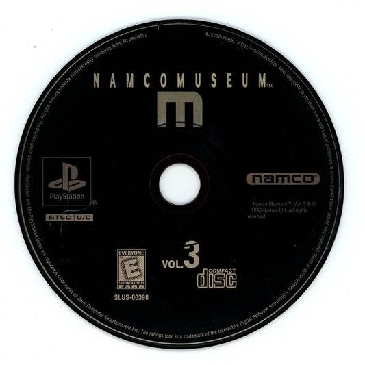 Namco Museum: Volume 3 [Greatest Hits] disc for PlayStation 1 (PS1) retro video game
