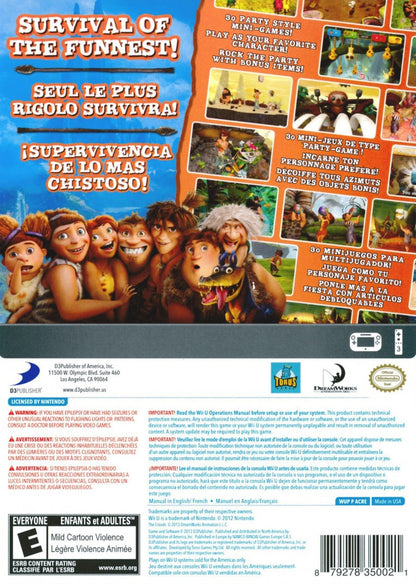 The Croods: Prehistoric Party! back cover art for Nintendo Wii U (Wii U) video game. 