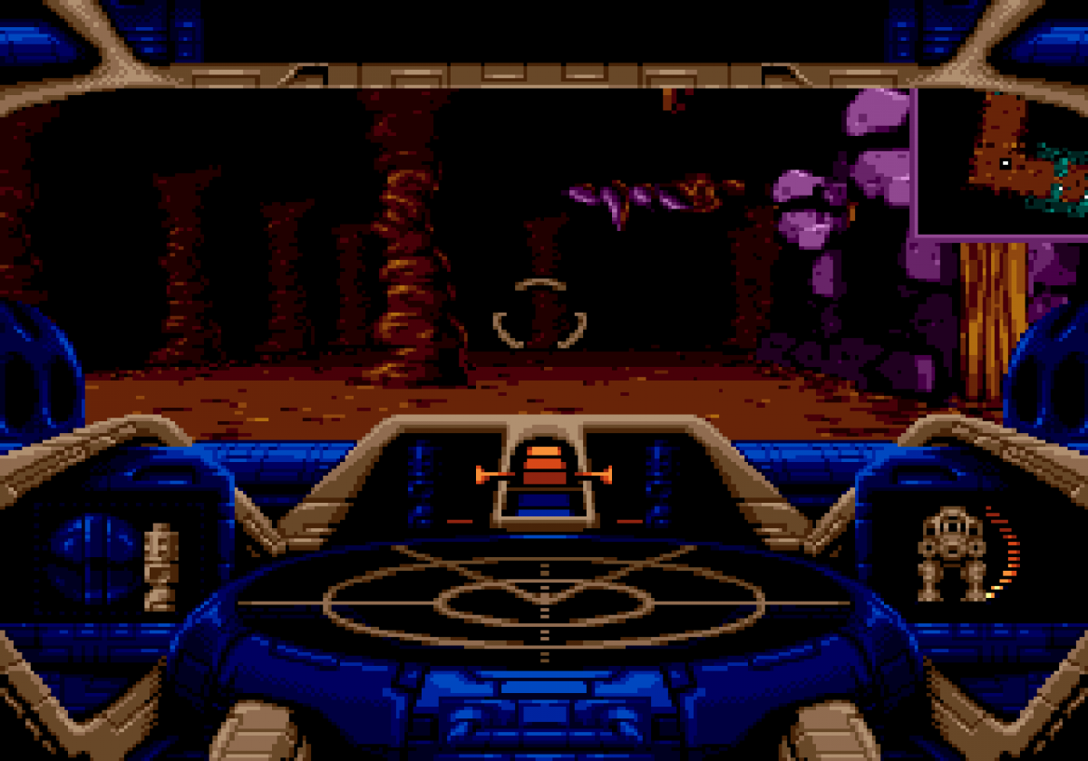 Battlecorps Sega CD side scrolling mech shooter sci fi action game giant robot combat military missions futuristic battlefield shooting platforming elements fast paced arcade gameplay Psygnosis retro gaming Sega CD software video game title gameplay