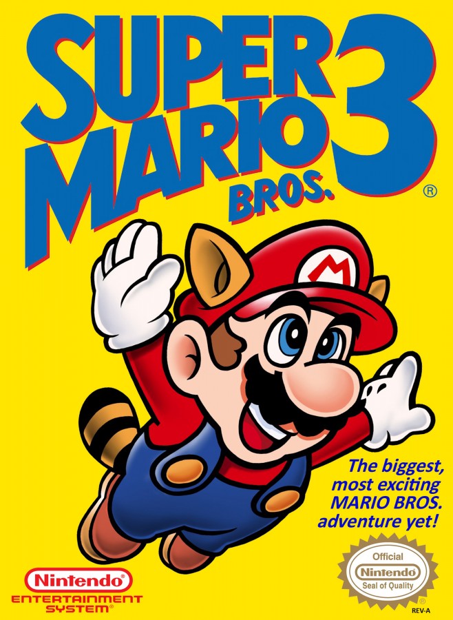Super Mario Bros. 3 cartridge for the Nintendo Entertainment System featuring classic 8 bit platforming gameplay with left side Bros label variant power ups secret worlds and side scrolling adventure as Mario and Luigi battle Bowser to save the Mushroom Kingdom cover art