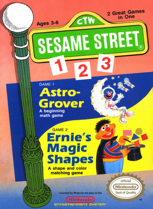 Sesame Street 123 cover art for Nintendo Entertainment System (NES) retro video game