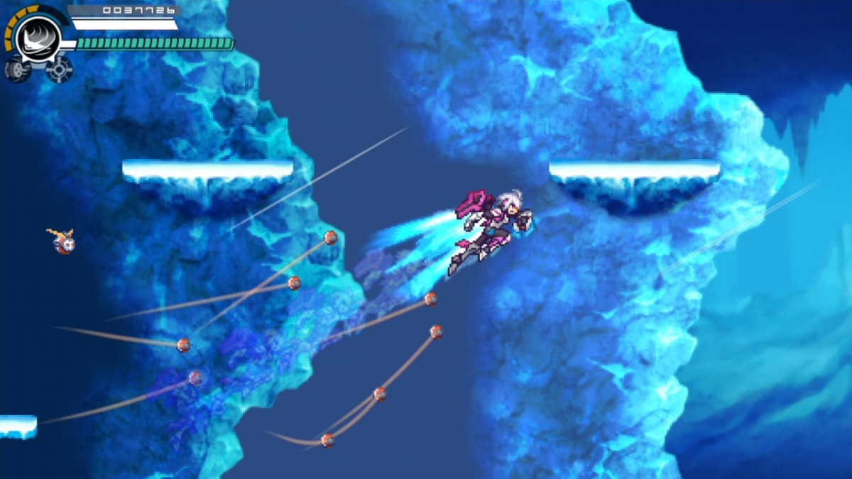 Gunvolt Chronicles: Luminous Avenger iX 2 retro PS4 video game Gunvolt Chronicles Luminous Avenger iX 2 anime action platformer side scrolling combat fast paced futuristic gameplay retro inspired console release gameplay