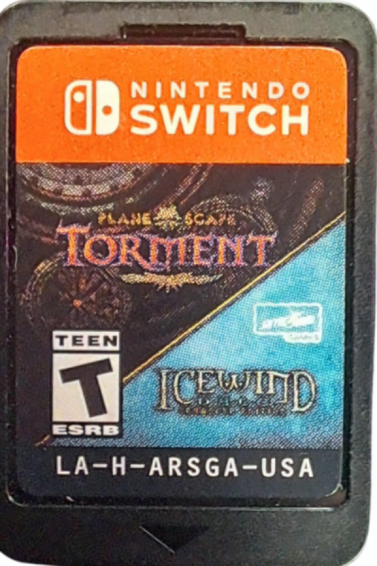 Planescape Torment Enhanced Edition and Icewind Dale Enhanced Edition Nintendo Switch inspired design featuring classic fantasy role playing adventure aesthetic deep storytelling strategic party based combat rich world building legendary quests immersive RPG collection presentation cartridge