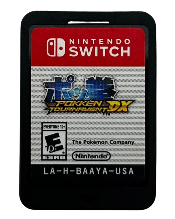 Pokkén Tournament DX Nintendo Switch video game, fighting action, Pokémon battles, competitive multiplayer gameplay, console title cartridge