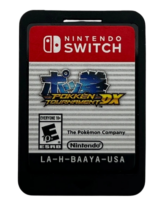 Pokkén Tournament DX Nintendo Switch video game, fighting action, Pokémon battles, competitive multiplayer gameplay, console title cartridge