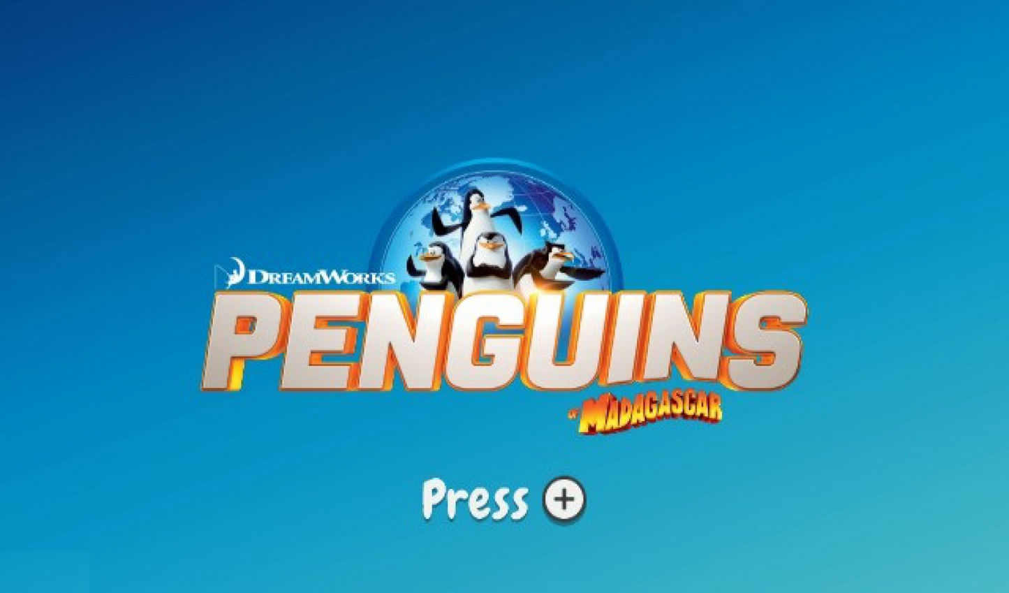 Penguins of Madagascar – Nintendo Wii (Wii) action-adventure platformer children’s video game title screen