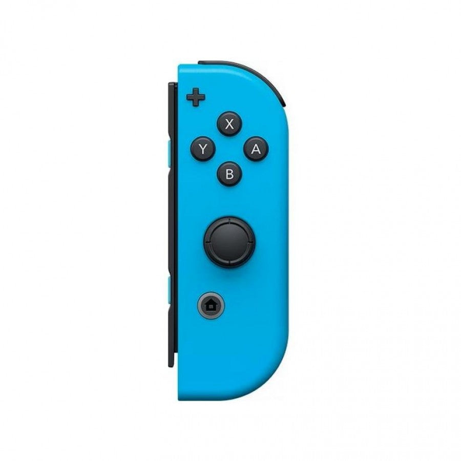 Joy Con Neon Blue Official Right Only Nintendo Switch gaming controller featuring official Nintendo Joy Con design neon blue color right controller motion controls analog stick buttons shoulder triggers wireless connectivity and Nintendo Switch gaming accessory collectible hardware appeal