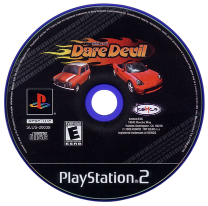 Top Gear: Dare Devil – PlayStation 2 (PS2) video game disc, arcade stunt racing.
