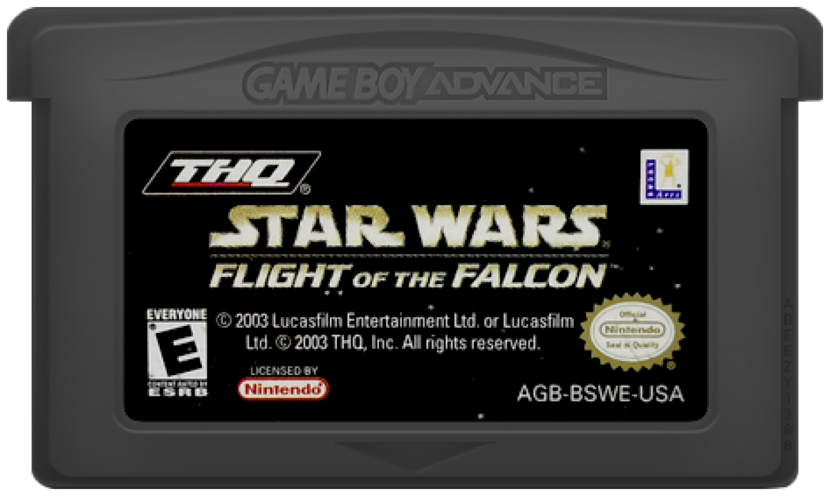 Star Wars: Flight of the Falcon for Game Boy Advance with fast-paced Millennium Falcon space combat action cartridge
