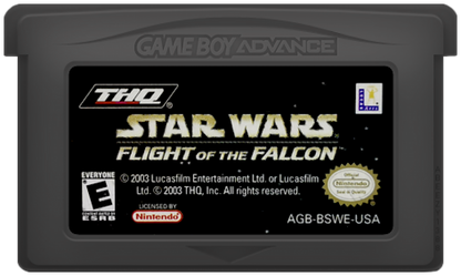 Star Wars: Flight of the Falcon for Game Boy Advance with fast-paced Millennium Falcon space combat action cartridge