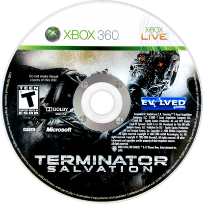 Terminator Salvation disc for Xbox 360 (X360) third-person shooter action video game